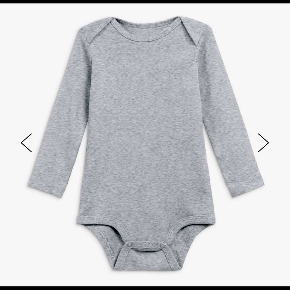 Primary signature long sleeve baby suit in gray